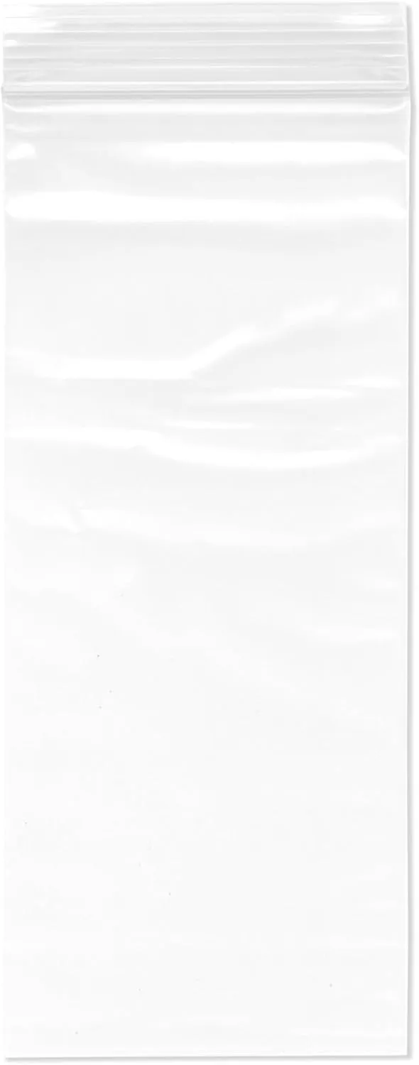 Plymor 3" x 7" (Pack of 500), 2 Mil Zipper Reclosable Plastic Bags