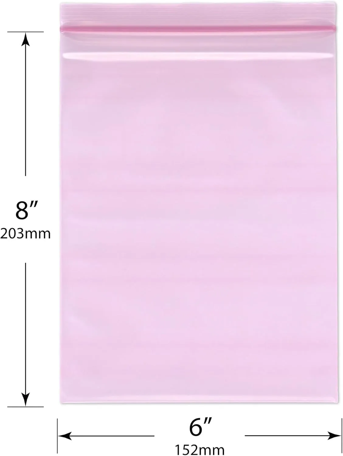 Plymor 6" x 8" (Pack of 100), 4 Mil Heavy Duty Anti-Static Zipper Reclosable Plastic Bags