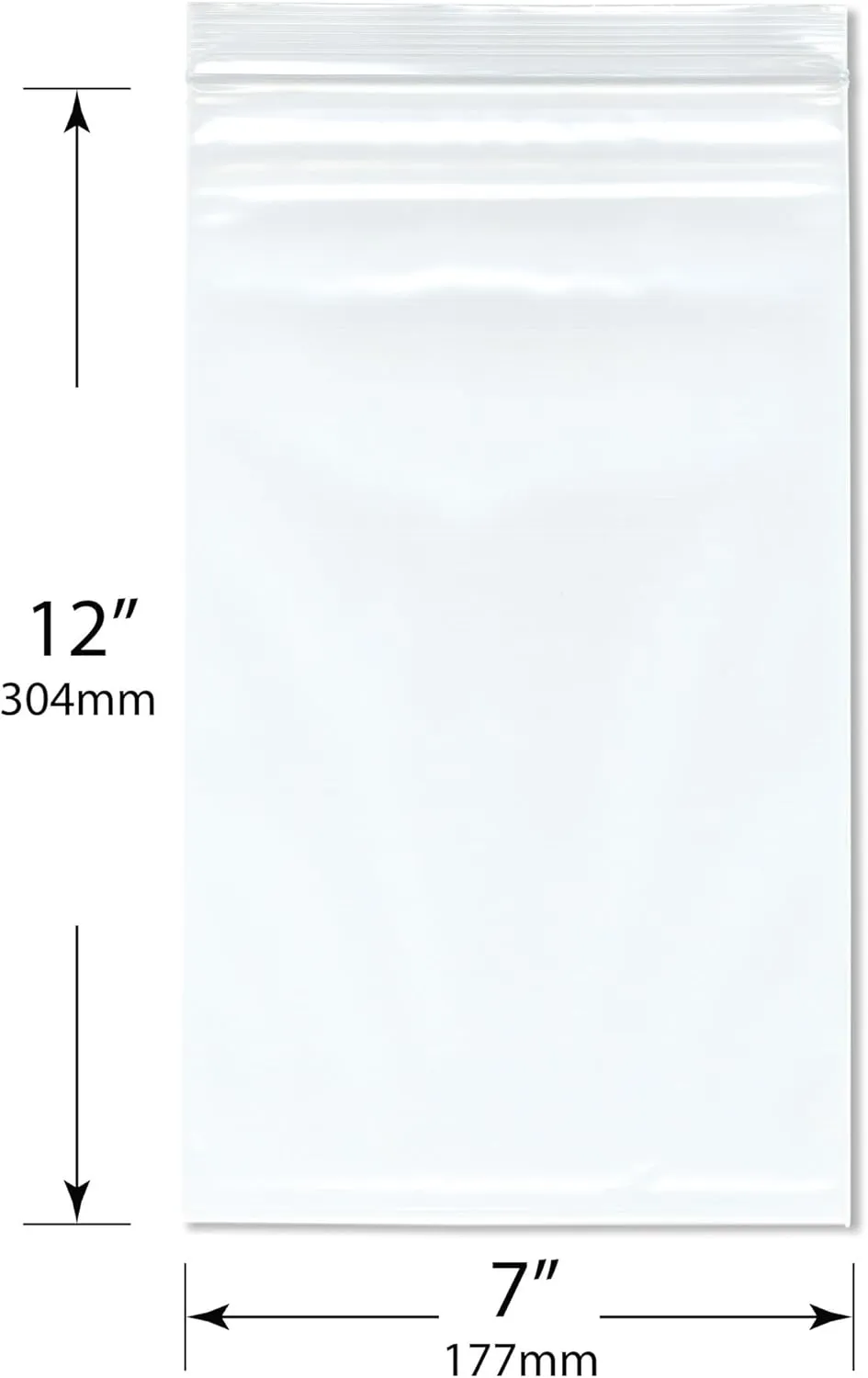 Plymor 7" x 12" (Pack of 500), 4 Mil Heavy Duty Zipper Reclosable Plastic Bags