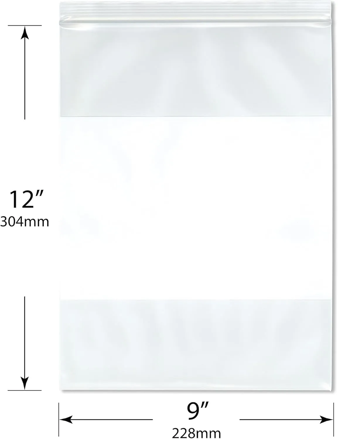 Plymor 9" x 12" (Pack of 100), 6 Mil Industrial Duty White-Block Zipper Reclosable Plastic Bags