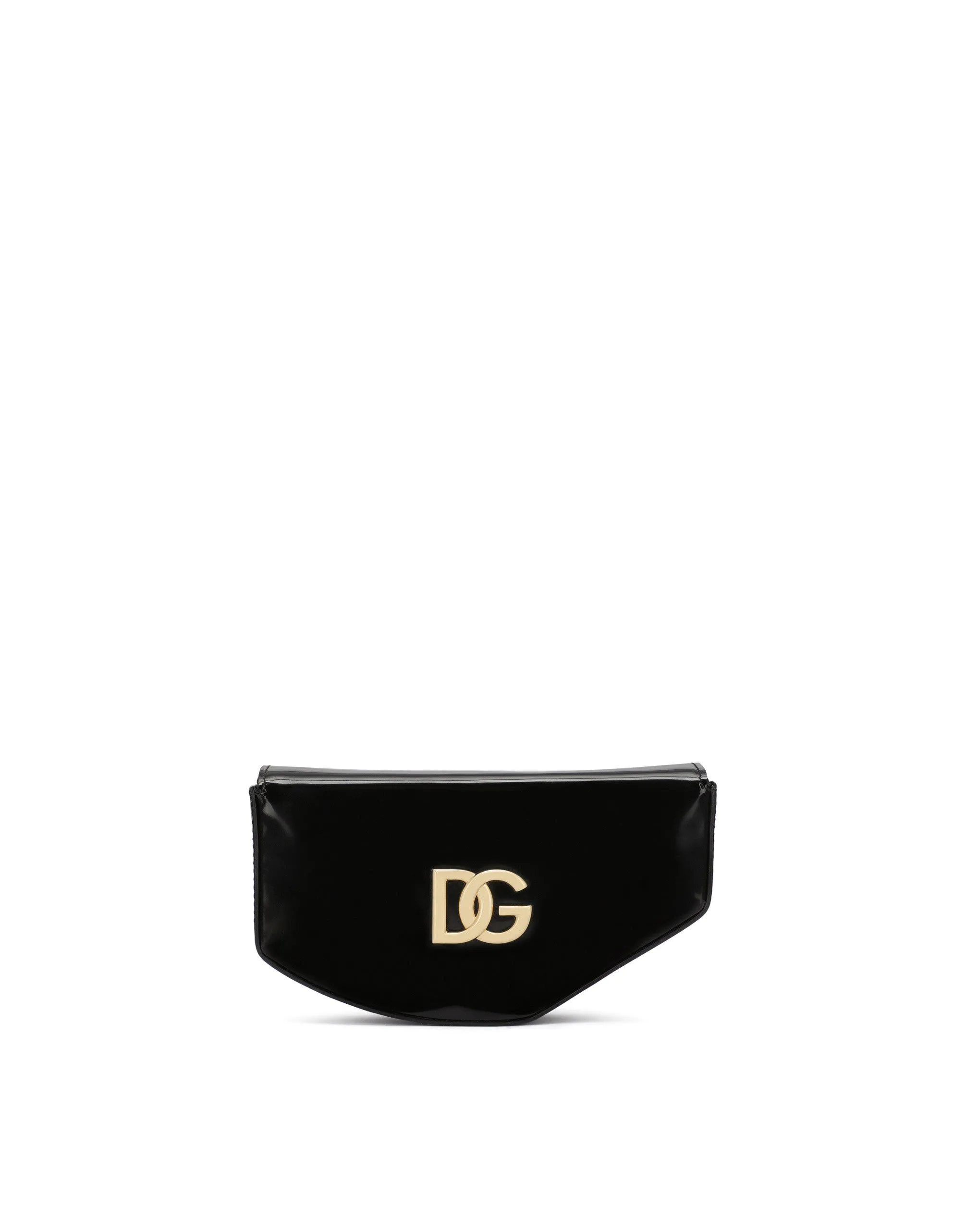 Polished calfskin moon bag with DG logo