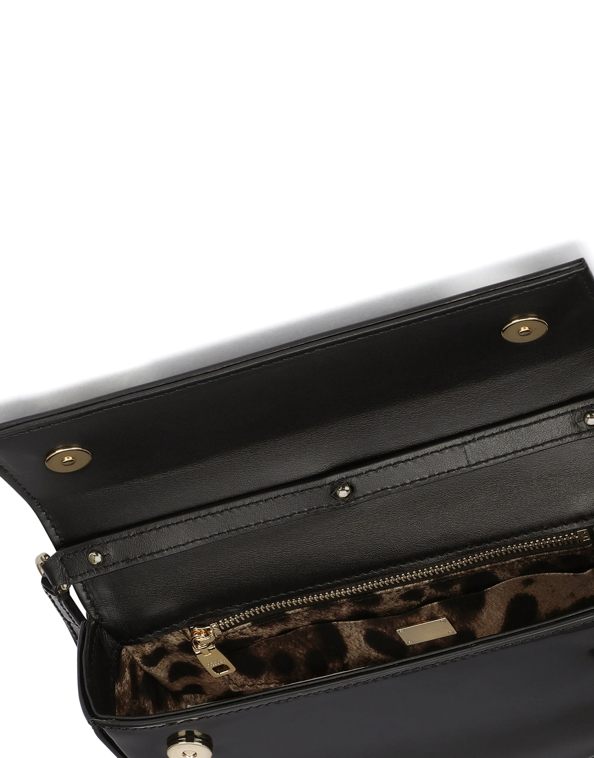 Polished calfskin moon bag with DG logo