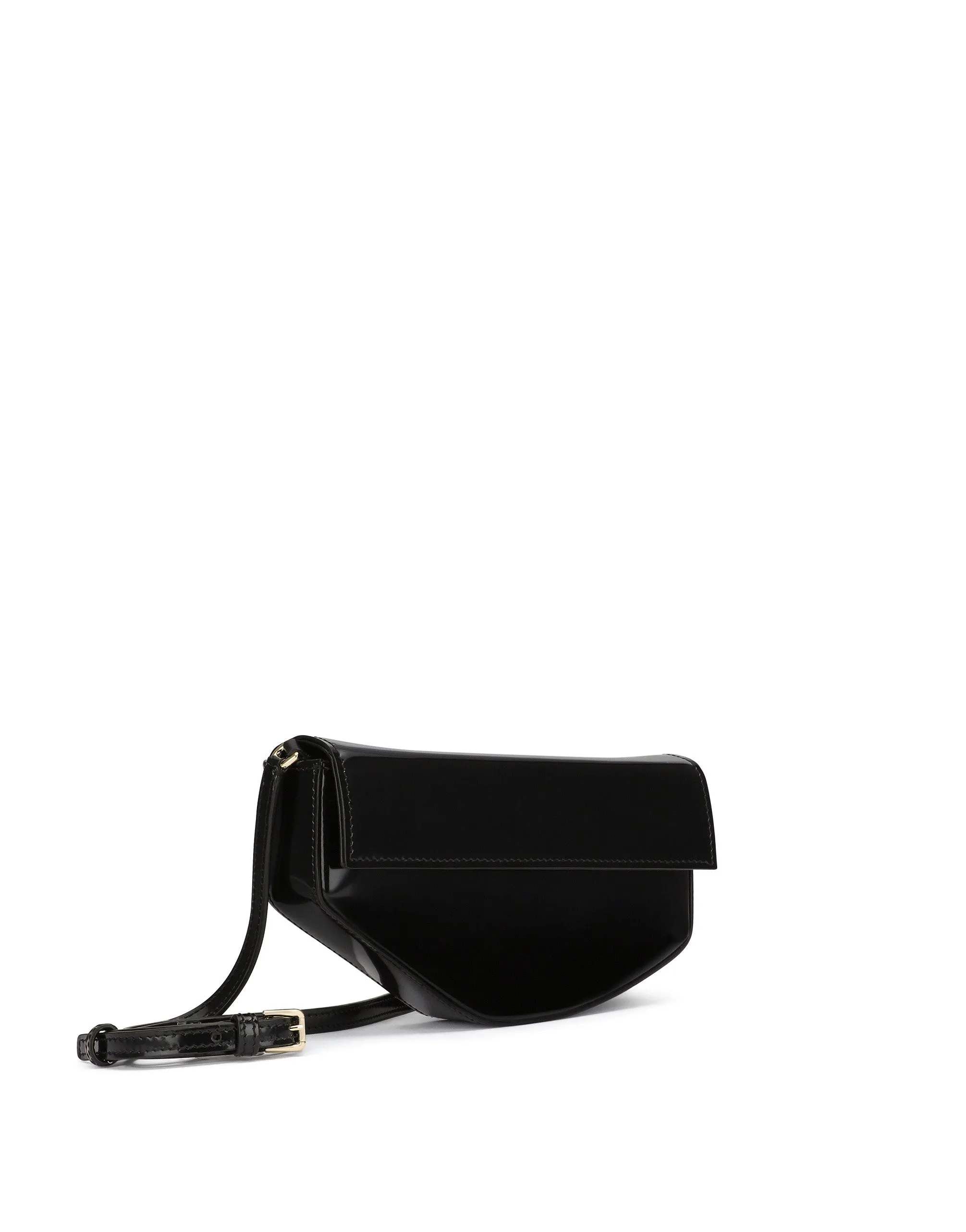 Polished calfskin moon bag with DG logo