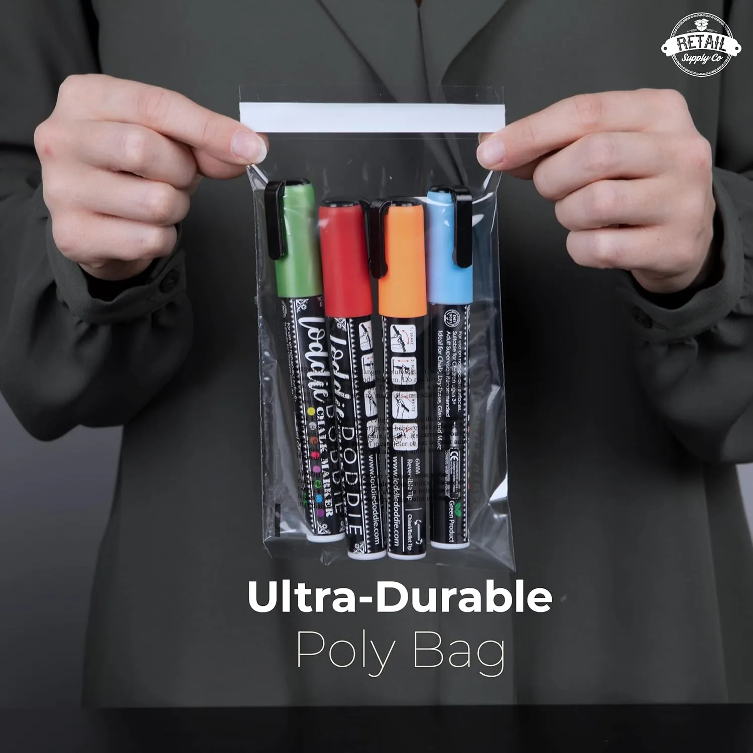 Poly Bags 4x6" - Resealable Poly Bags 4x6 with Suffocation Warning - 200 Pack - Clear Poly Bags - 4x6 Poly Bags - Small Poly Bags - Retail Supply Co