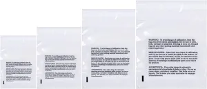 Poly Bags with Suffocation Warning 4x6", 5x7", 6x9", 8x10" - Small Combo Pack of 400 (100 each size) - Clear Poly Bags by Retail Supply Co - Extra Strong Seal