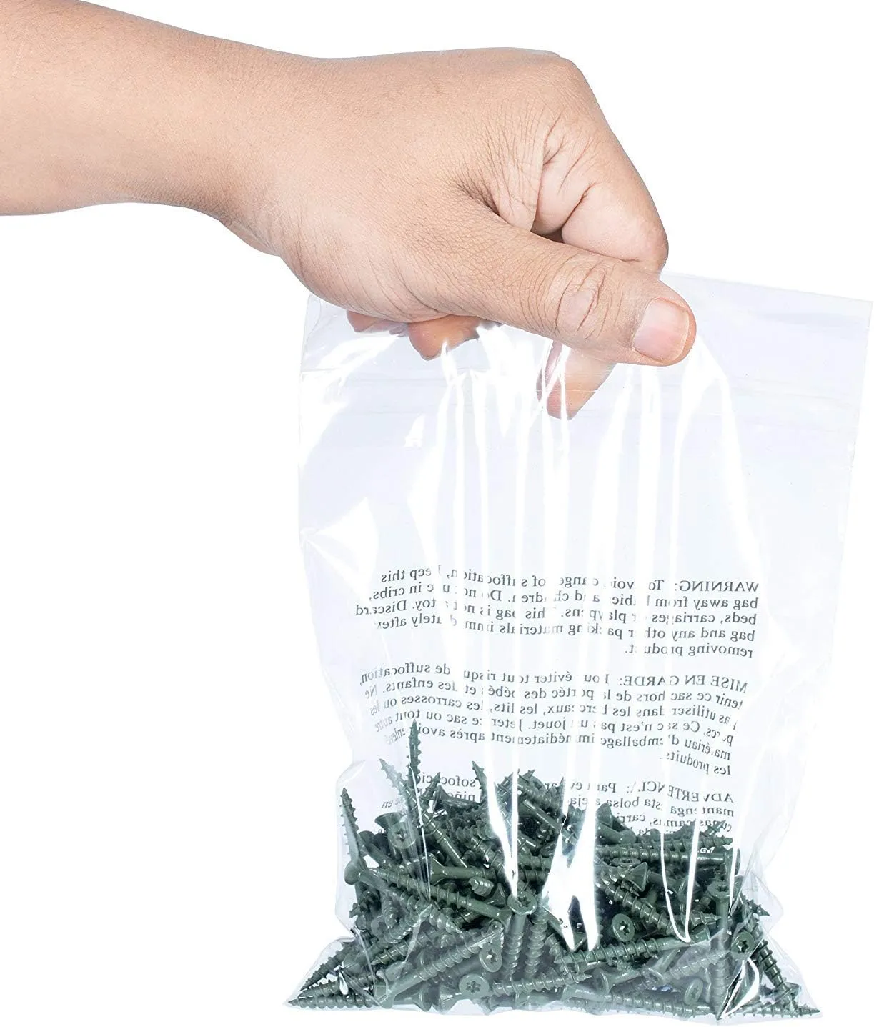 Poly Bags with Suffocation Warning 4x6", 5x7", 6x9", 8x10" - Small Combo Pack of 400 (100 each size) - Clear Poly Bags by Retail Supply Co - Extra Strong Seal