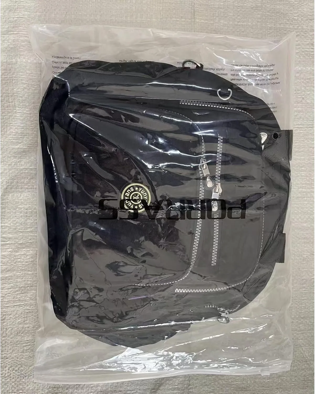 PORRASSO Casual Backpack Women Shoulder Bag Ladies Crossbody Bag Nylon Handbag Daypack for Work Travel Daily Use Black