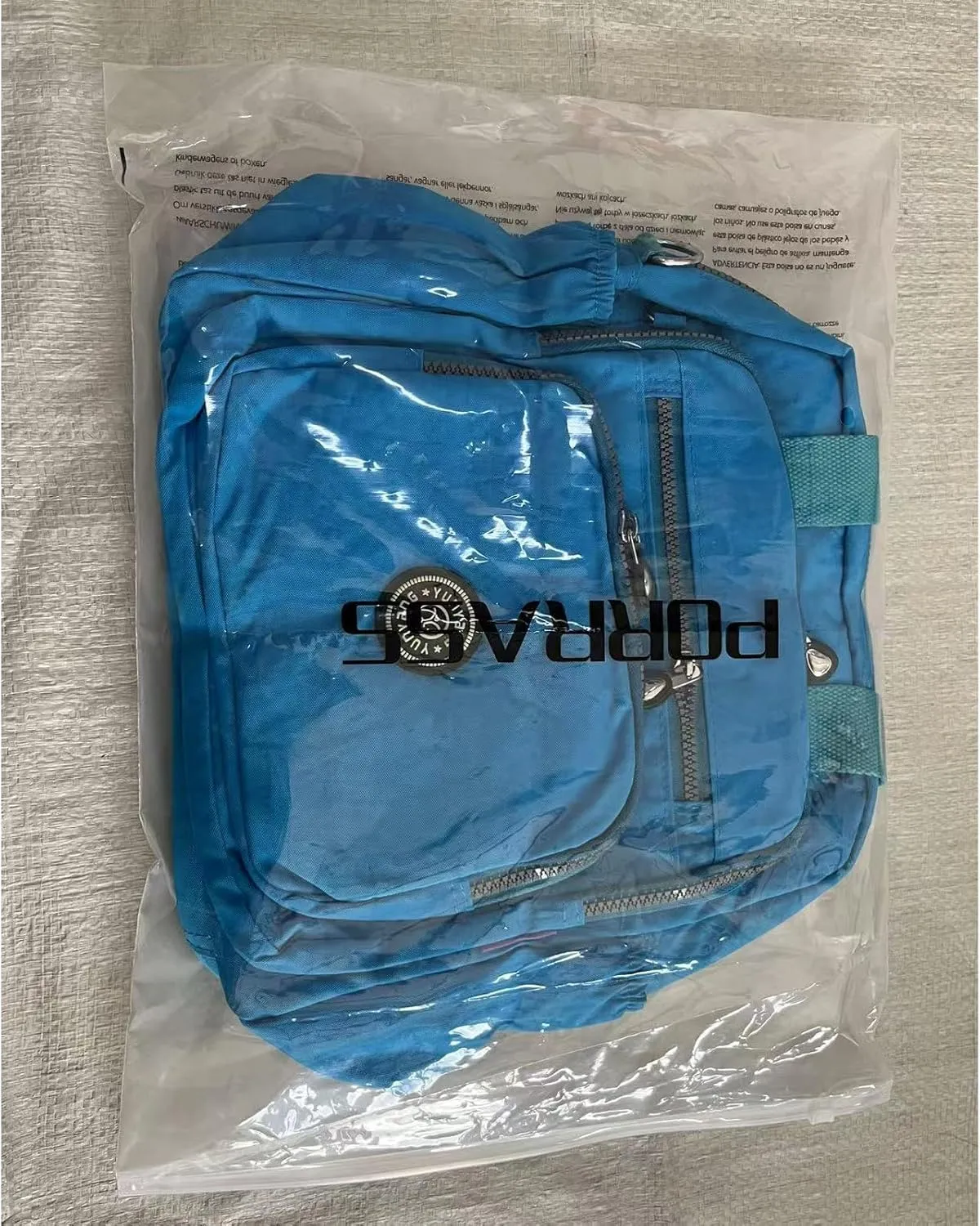 PORRASSO Casual Backpack Women Shoulder Bag Ladies Crossbody Bag Nylon Handbag Girl Daypack for Work Travel Daily Use Blue