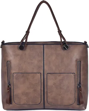 PORRASSO Vintage Handbag Women Shoulder Bag Large Top-Handle Bags PU Leather Crossbody Bag for Shopping Business Work Pink