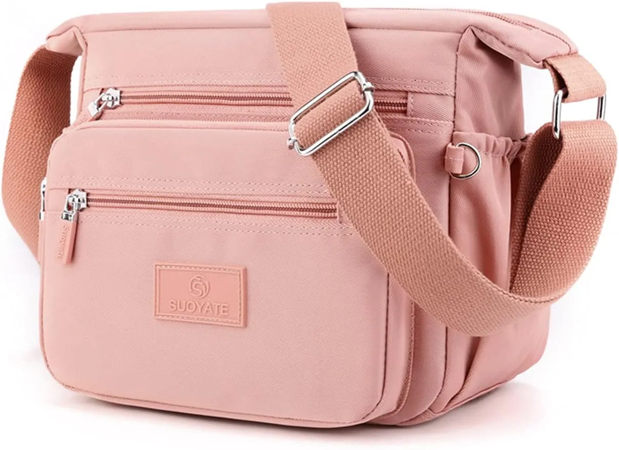 PORRASSO Women Crossbody Bag Casual Shoulder Bag Multi-pocket Messenger Bag