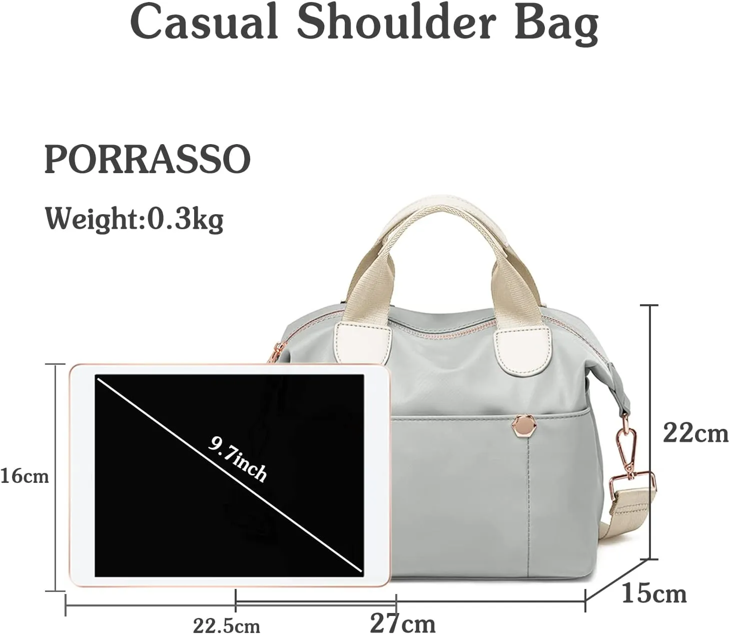 PORRASSO Women Crossbody Bag Fashion Shoulder Bag Multifunctional Handbag Ladies Satchel
