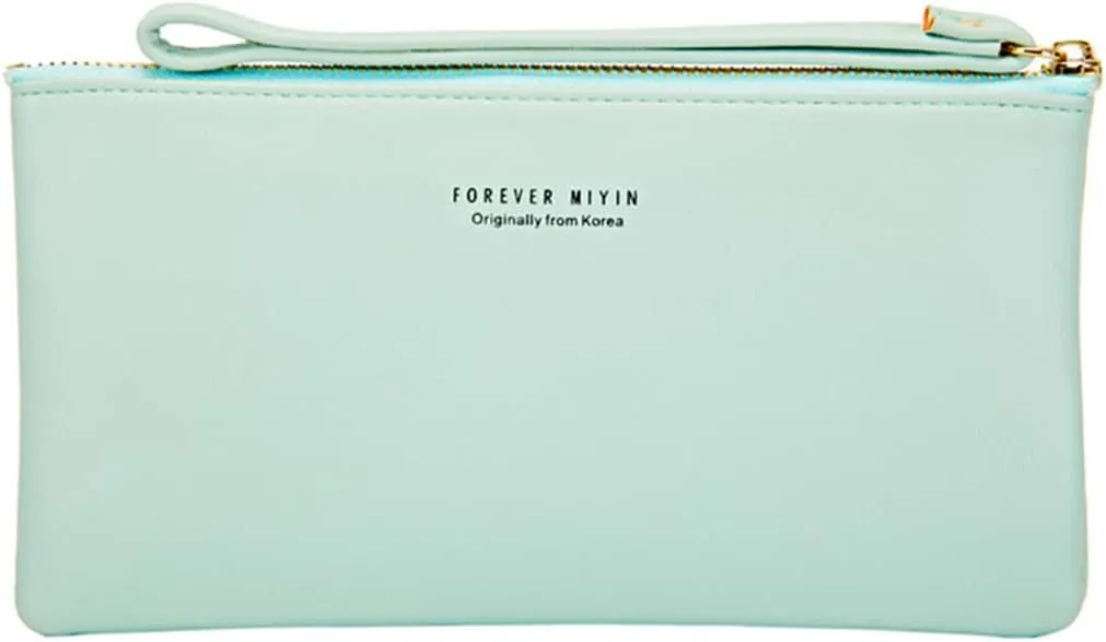 PORRASSO Wristlet Bag Touch Screen Phone Bag Portable Wallet Women's Clutch Purse PU Wallet Green