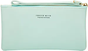 PORRASSO Wristlet Bag Touch Screen Phone Bag Portable Wallet Women's Clutch Purse PU Wallet Green