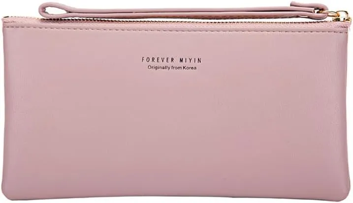 PORRASSO Wristlet Bag Touch Screen Phone Bag Portable Wallet Women's Clutch Purse PU Wallet Purple