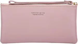 PORRASSO Wristlet Bag Touch Screen Phone Bag Portable Wallet Women's Clutch Purse PU Wallet Purple