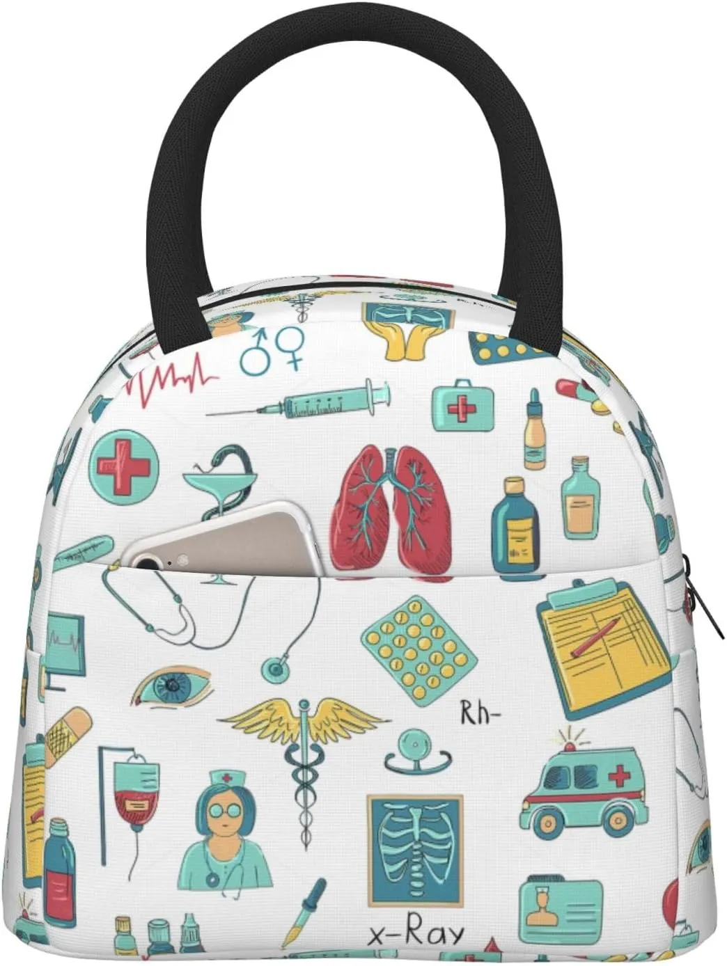 Portable Cooler Tote Bag Large Capacity abstraction biology chemistry4 Print Lunch Bag Lunch Box Container Reusable Tote