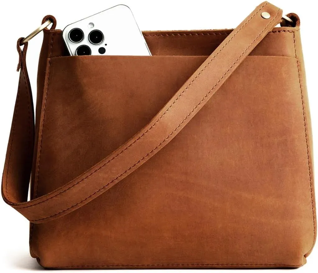 Portland Leather Goods Triangle Shoulder Bag for Women – Handmade from the Finest Full-Grain Hides