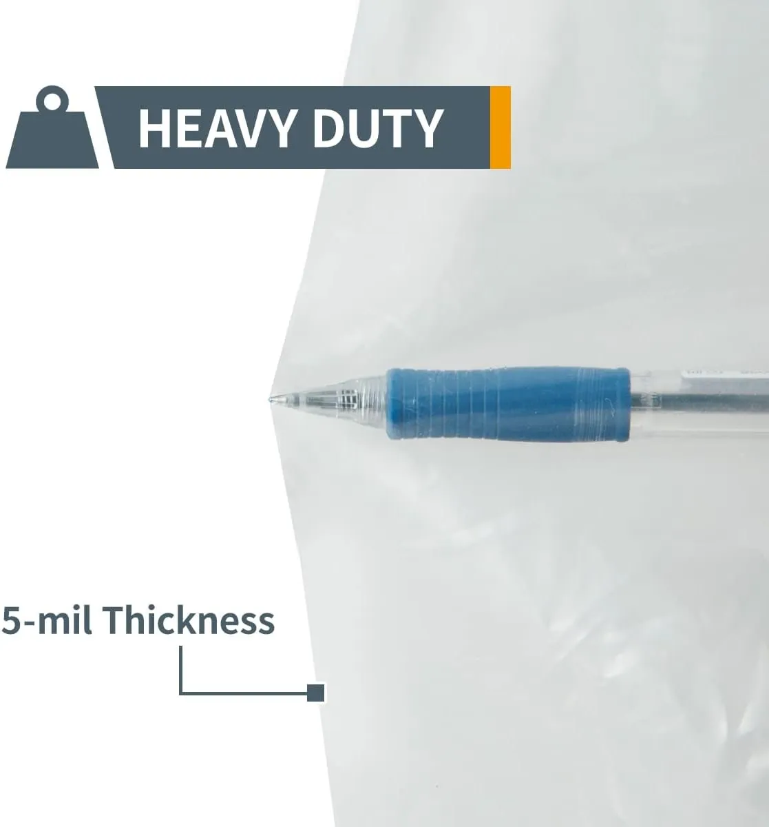 POWERTEC 70009 Clear Plastic Dust Collection Bag, 19-1/2 Inch Dia x 33-Inch, 5-Pack Dust Collector Bags for machine with 19”Filter Drum–5 Pack