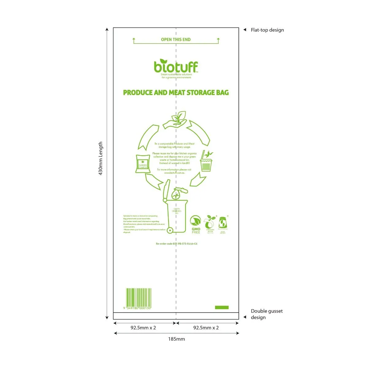 Produce Bag- Semi Transparent Bag with Star Seal Gusset