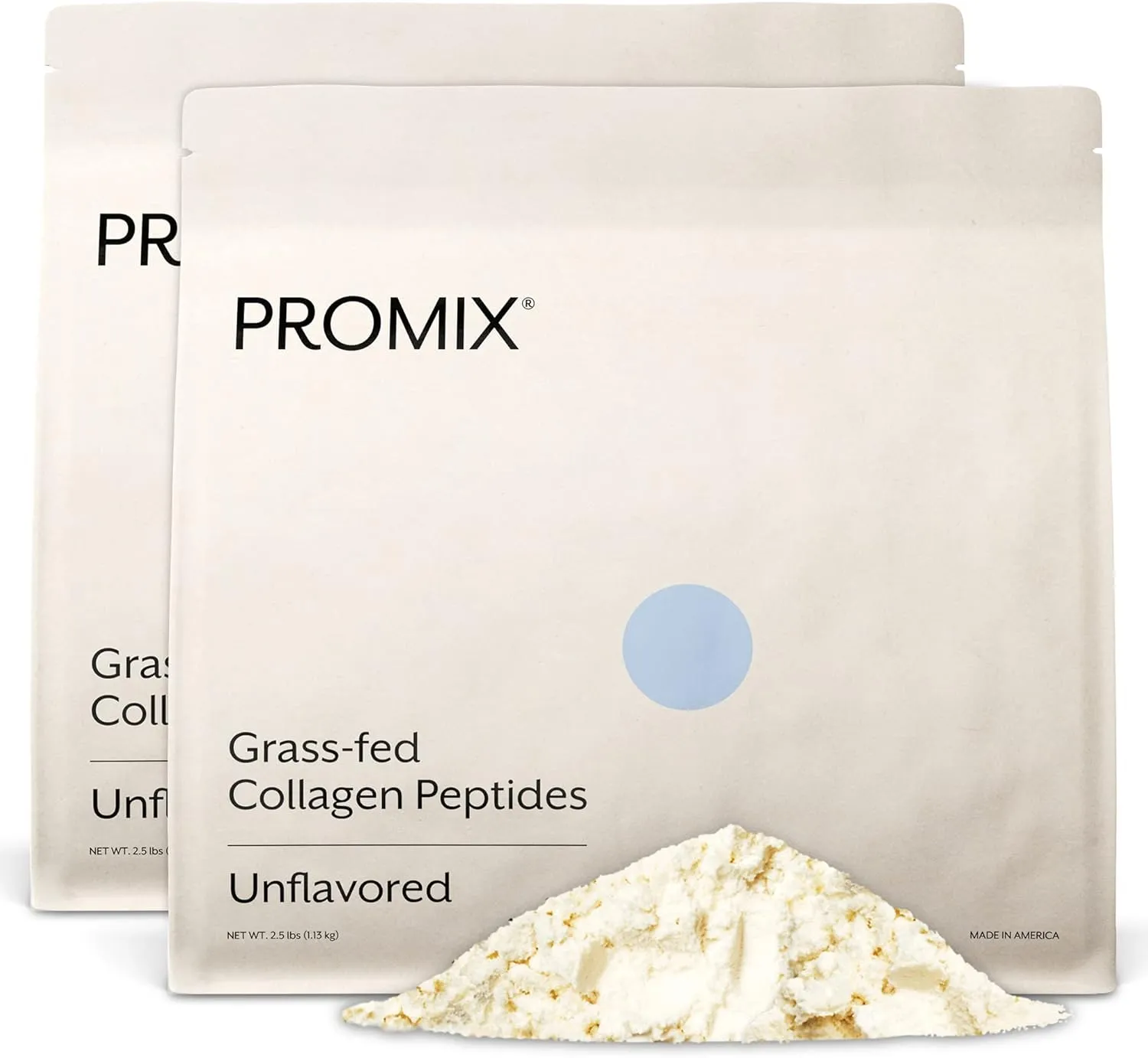 PROMIX Collagen Peptides Protein Powder, Pasture-Raised Grass Fed Hydrolysate | Unflavored, 2.5lbs | Keto, Non GMO, Gluten Free, Natural, Organic, Hydrolyzed | For Healthy Skin, Bones, Hair and Joints