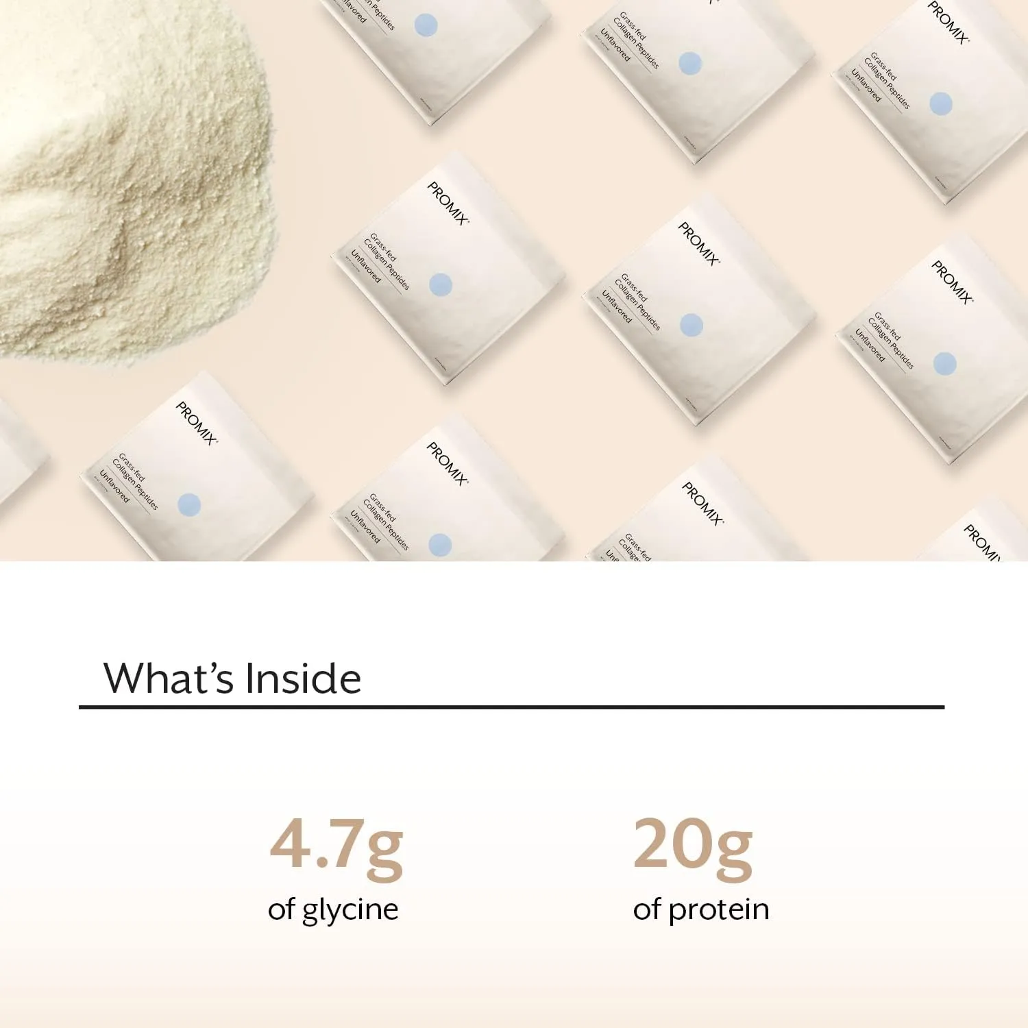 PROMIX Collagen Peptides Protein Powder, Pasture-Raised Grass Fed Hydrolysate | Unflavored, 2.5lbs | Keto, Non GMO, Gluten Free, Natural, Organic, Hydrolyzed | For Healthy Skin, Bones, Hair and Joints