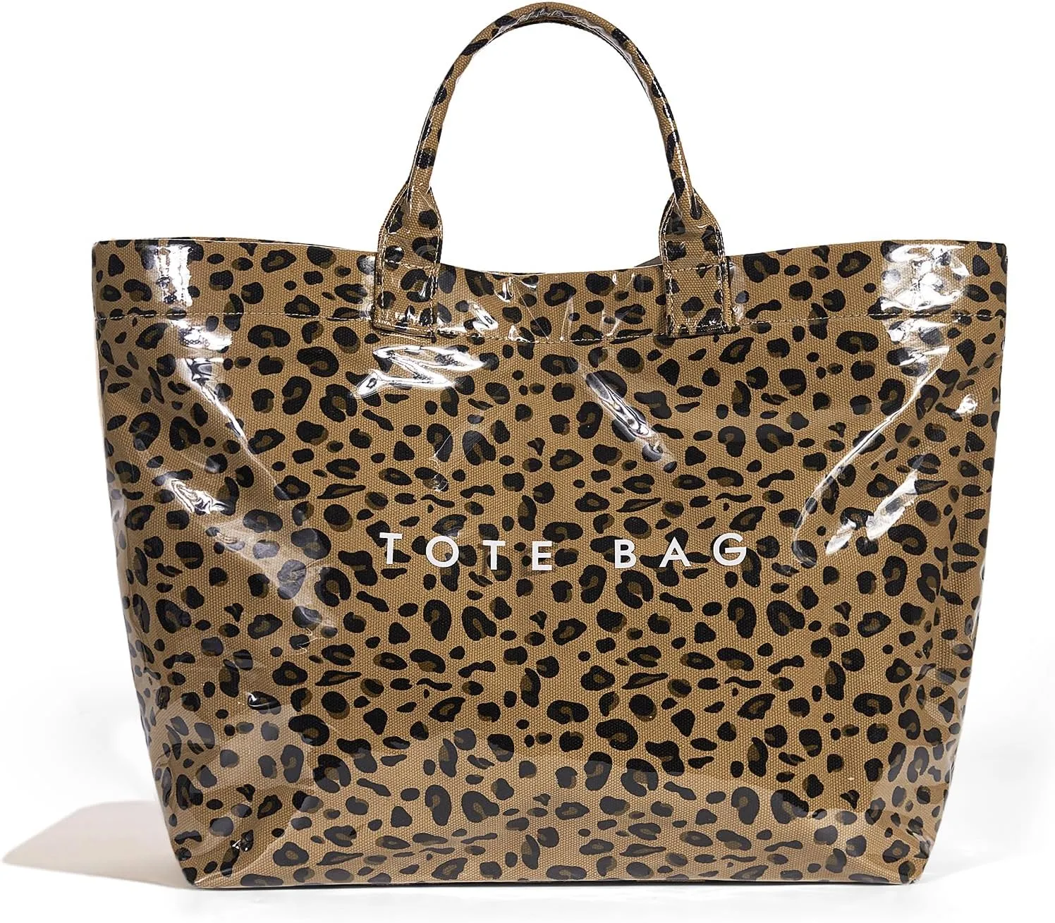 PVC Tote Bag Women's Letters Print Handbags Large Kraft Paper Shoulder Bag Clear Plastic Hobo Bags Top Handle Shopping Bags