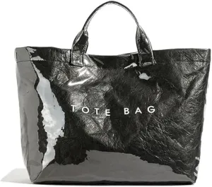 PVC Tote Bags for Women, Womens Letter Print Tote Bag Large, Clear PVC Carry All Bag, Cheetah Print Bag for Women