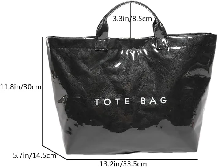PVC Tote Bags for Women, Womens Letter Print Tote Bag Large, Clear PVC Carry All Bag, Cheetah Print Bag for Women