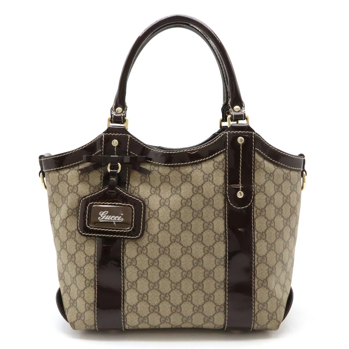 PVC/Enamel 203521 Innovative Refined Leather GG Gucci Bag Tote Ribbon Supreme