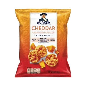 Quaker® Rice Crisps, Cheddar Cheese, 0.67 oz Bag, 60 Bags/Carton