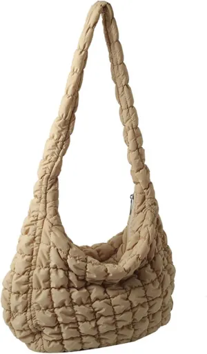 Quilted Crossbody Bag Women 2025 Puffer Tote Large Carryall Nylon Puffy Shoulder Pleated Cloud Bubble Messenger Bag