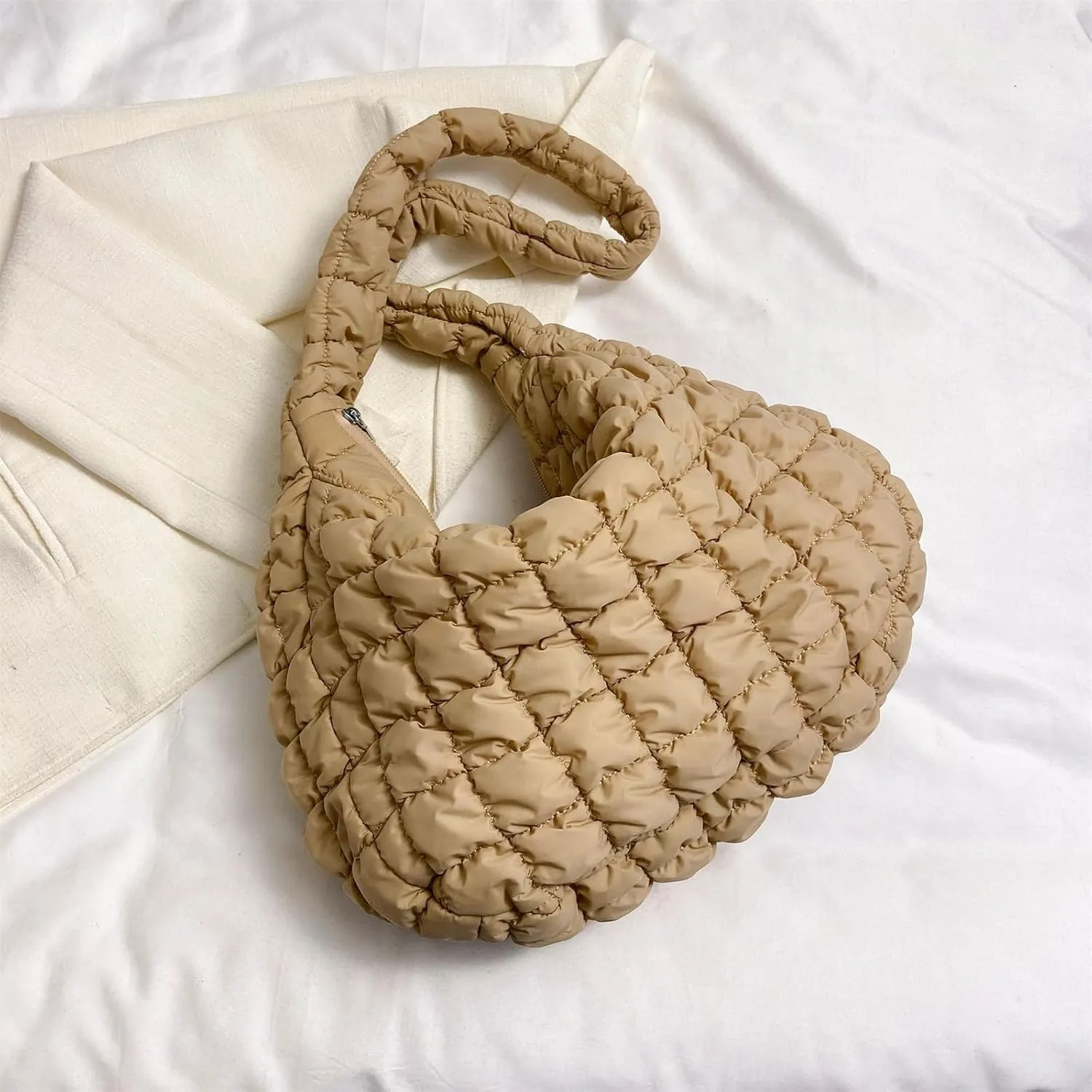 Quilted Crossbody Bag Women 2025 Puffer Tote Large Carryall Nylon Puffy Shoulder Pleated Cloud Bubble Messenger Bag