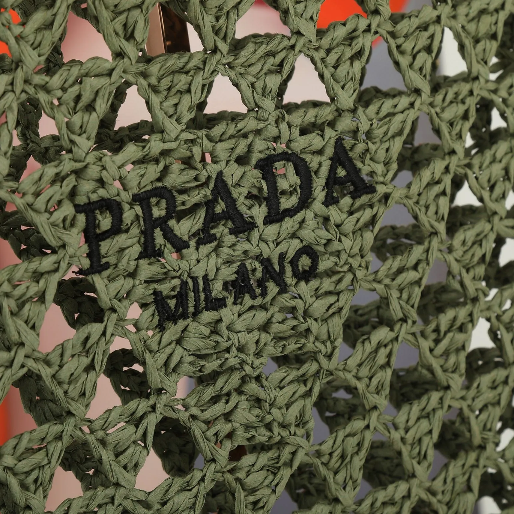 Raffia Crochet Triangle Tote Bag