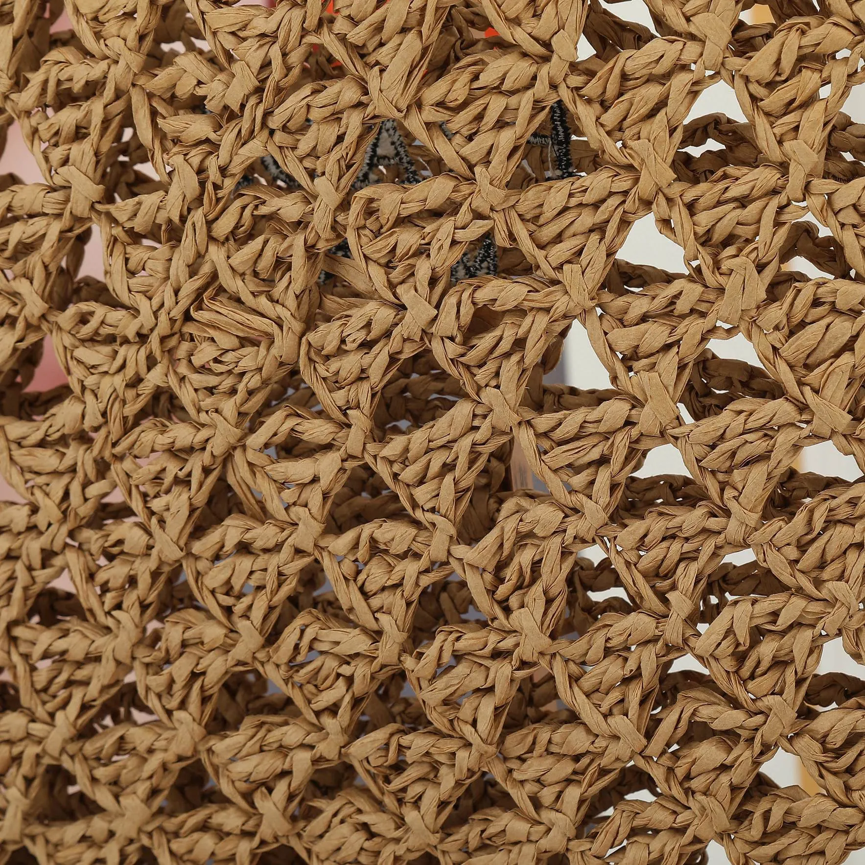 Raffia Crochet Triangle Tote Bag