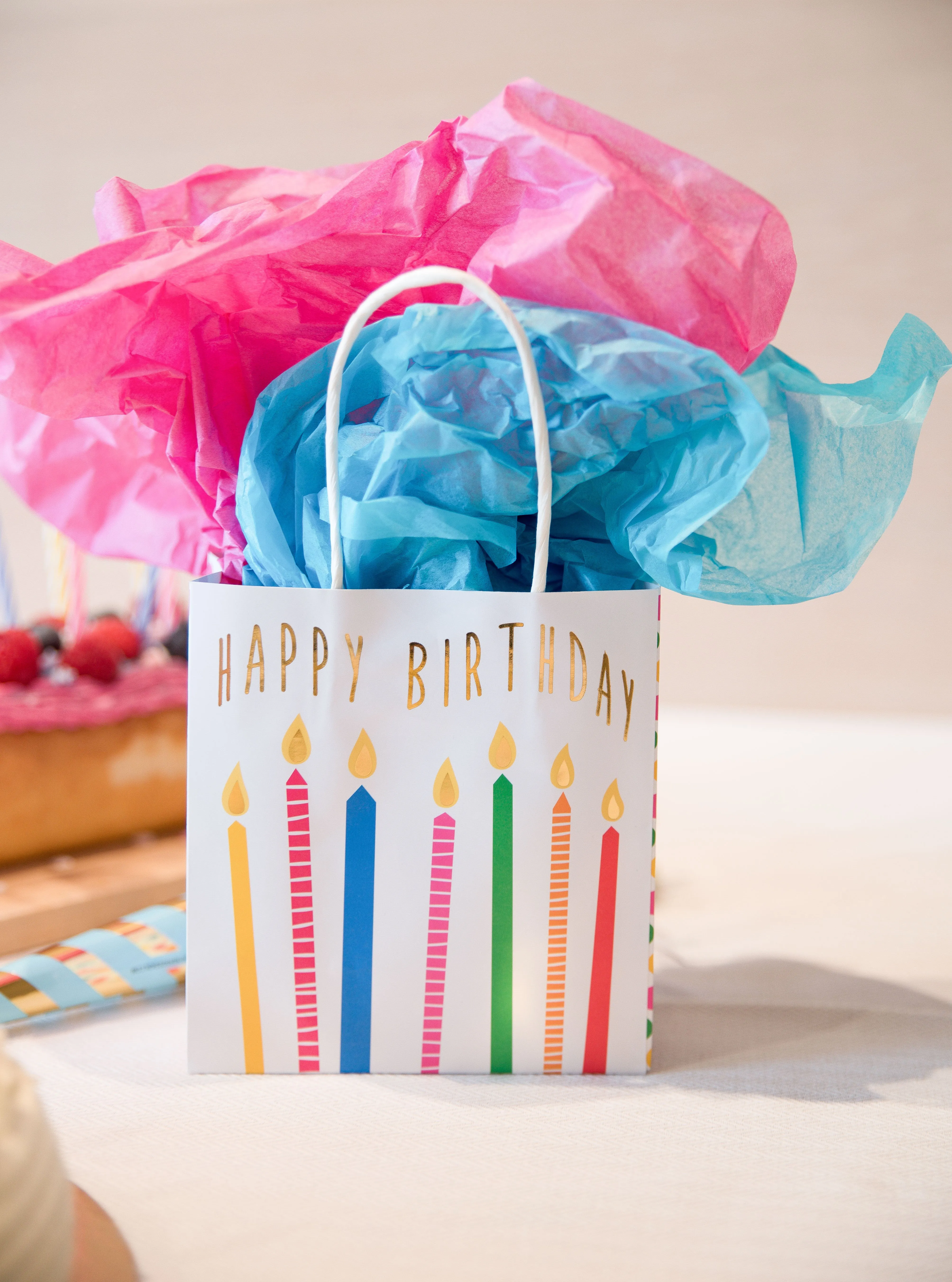 Rainbow Candle Favor Bags Set of 6