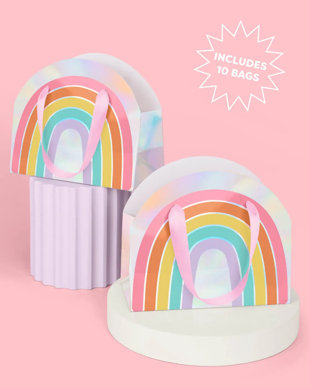 Rainbow Gift Bags, Pack of 10