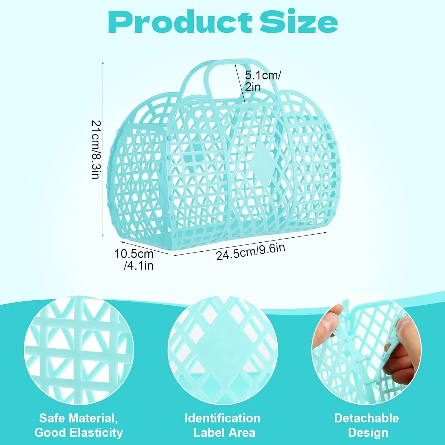 Rainmae 10 Pcs Jelly Purse Jelly Basket Beach Bags, Reusable Tote Beach Handbags, Plastic Beach Basket for Women Girls