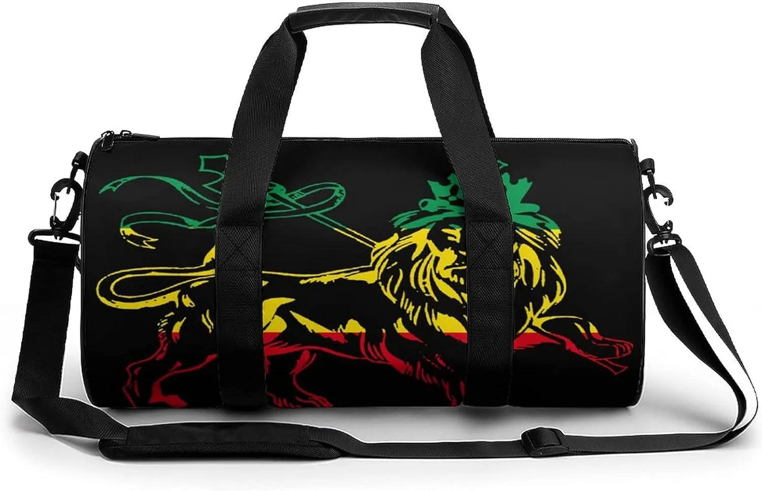Rasta Lion Judah Ethiopia Flag Gym Bag for Women and Men Travel Duffel Bag for Sports Print Gymbag
