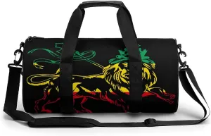 Rasta Lion Judah Ethiopia Flag Gym Bag for Women and Men Travel Duffel Bag for Sports Print Gymbag
