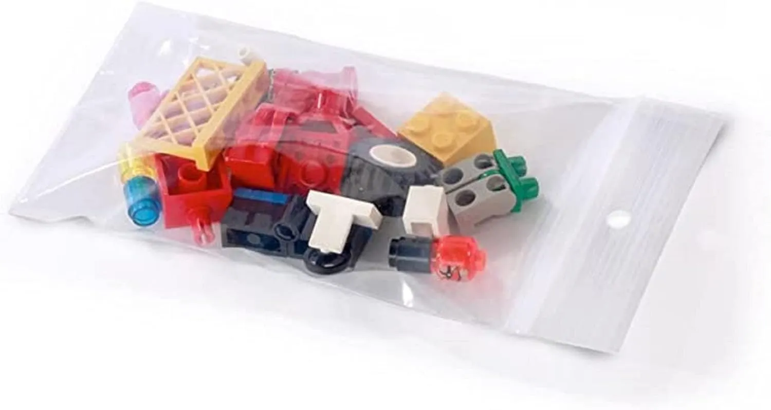 Reclosable Hang Hole Zip Poly Bags, 2Mil 9" X 12" & 100 Bags | LDPE Material, Clear Plastic with Resealable Lock Seal Zipper | Resealable Zip Top Lock For Travel, Storage, Packaging & Shipping