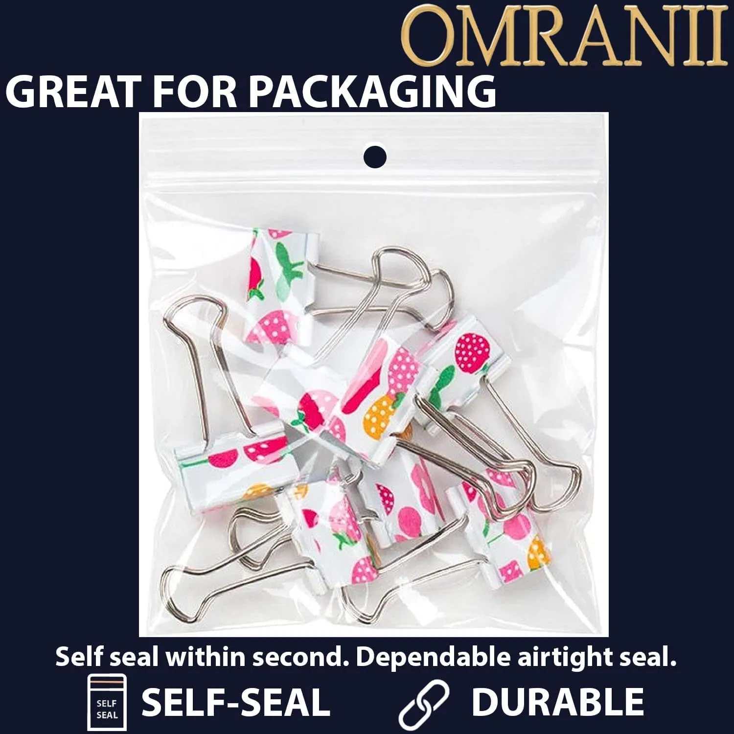 Reclosable Hang Hole Zip Poly Bags, 4Mil 10" X 12" & 100 Bags | LDPE Material, Clear Plastic with Resealable Lock Seal Zipper | Resealable Zip Top Lock For Travel, Storage, Packaging & Shipping