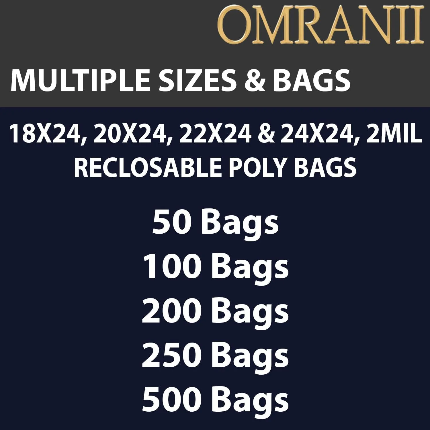 Reclosable Zip Poly Bags, 2Mil 20" X 24" & 100 Bags | LDPE Material, Clear Plastic with Resealable Lock Seal Zipper | Resealable Zip Top Lock For Travel, Storage, Packaging & Shipping