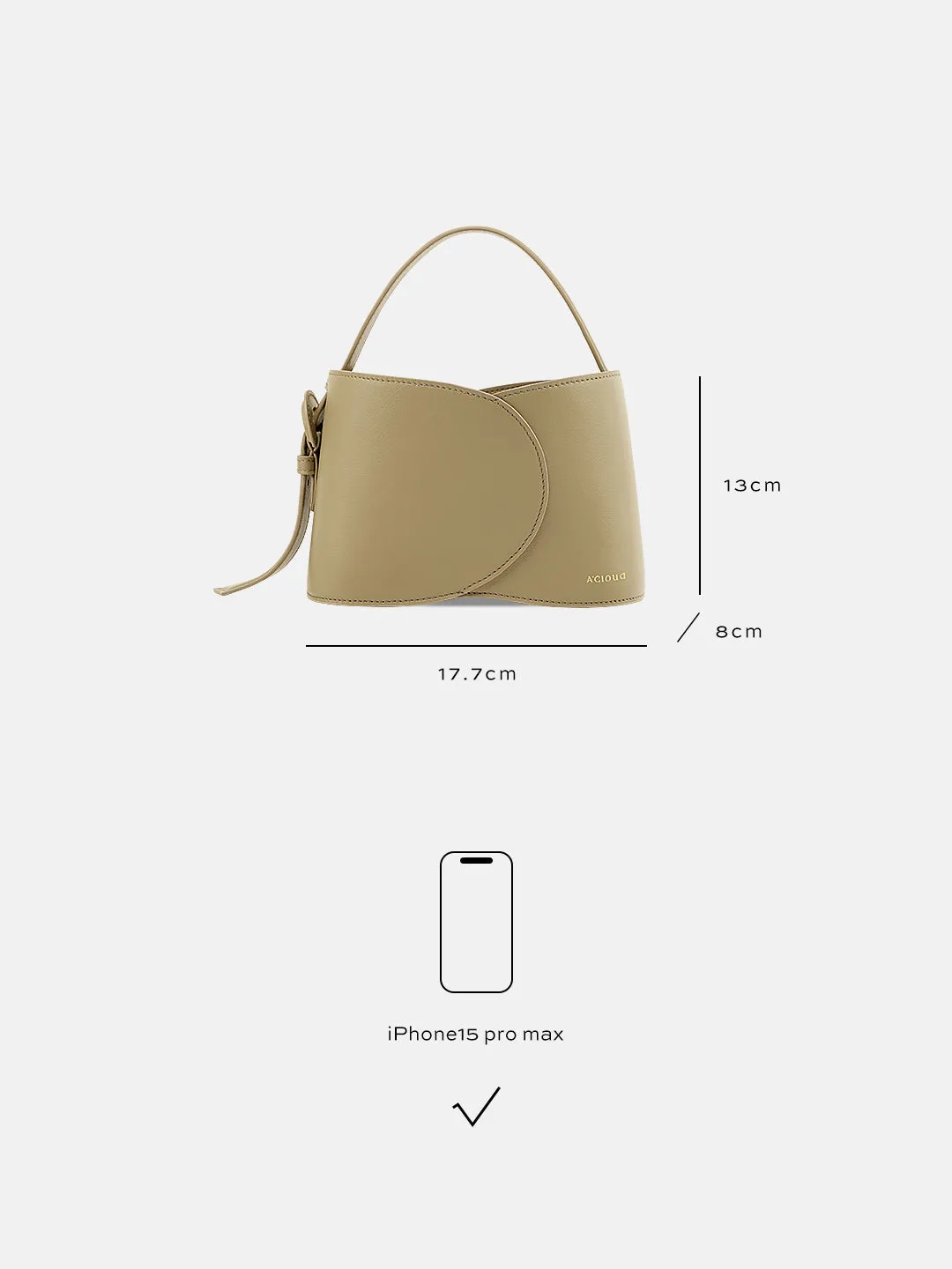 Refined Curve Bucket Cloud Bag-Small Superior