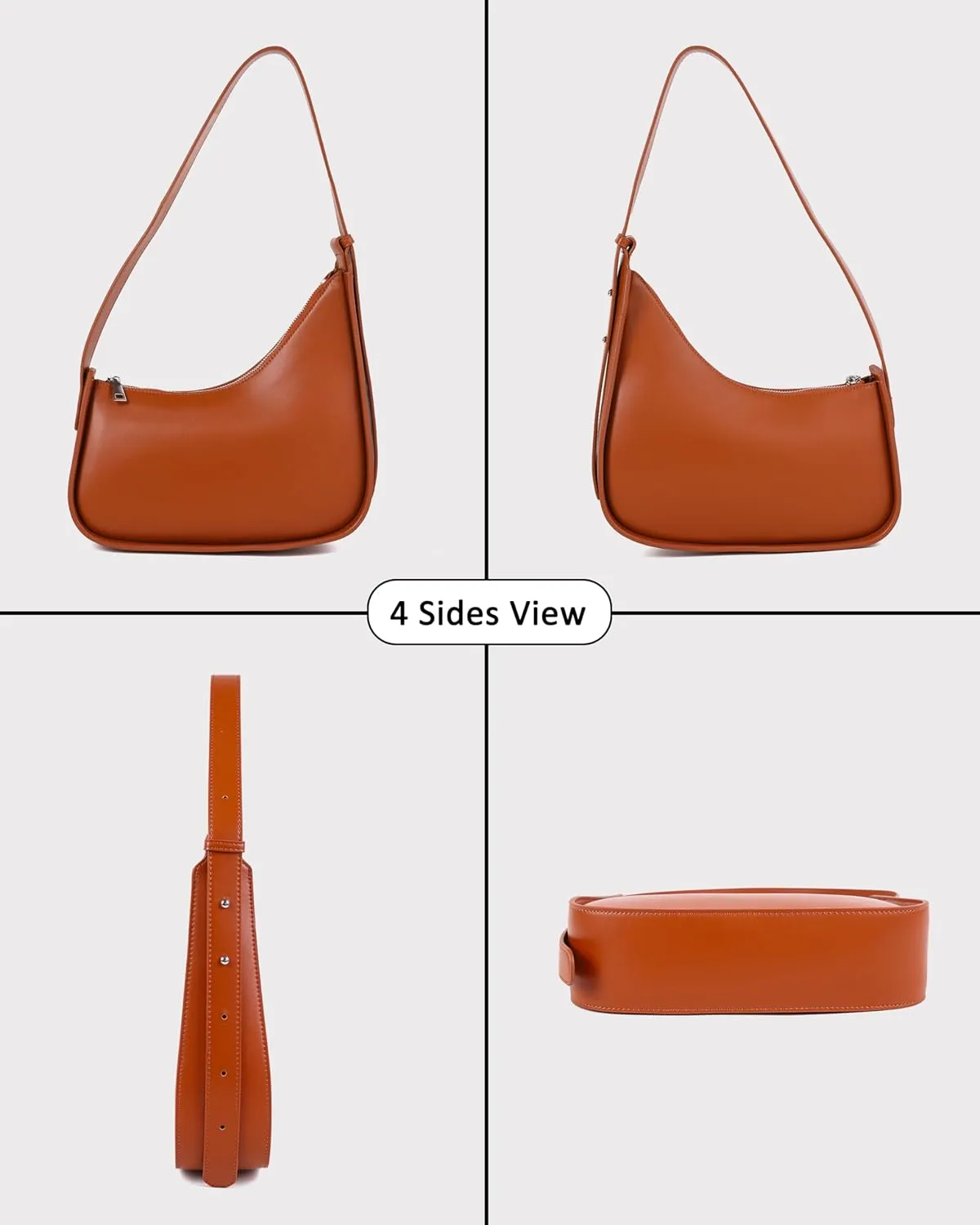 Rejolly Half Moon Bag for Women Underarm Crescent Hobo Bag Shoulder Purse PU Leather Trendy Handbag