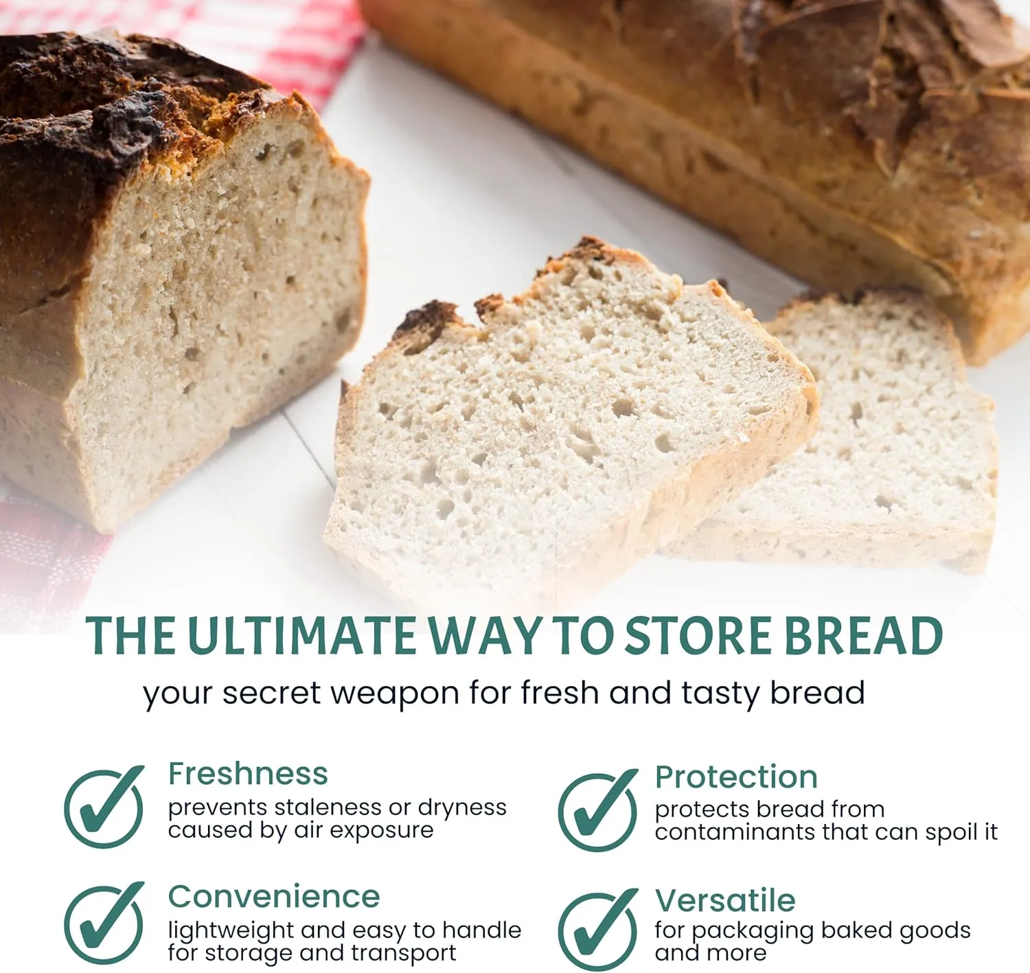 Reusable Plastic Bread Bags for Homemade Bread - 200 Pack Clear Bag with Ties For An Airtight Moisture-free Preservation and Storage - Loaf Bags for Home Bakers and Bakery Owners