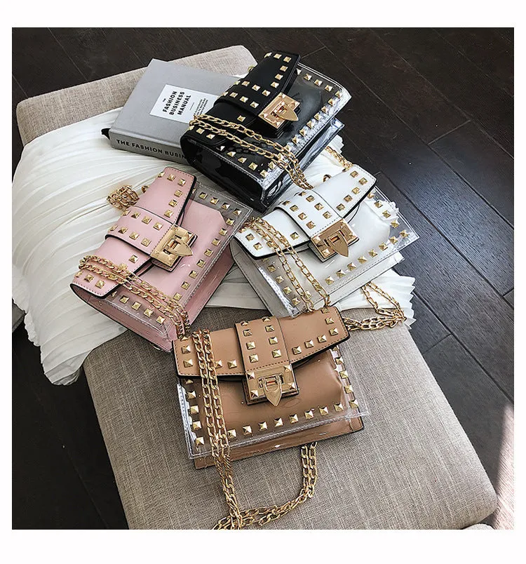 Rivet Transparent Crossbody Bags HB0835