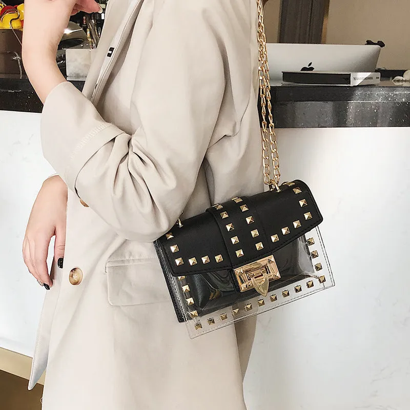 Rivet Transparent Crossbody Bags HB0835