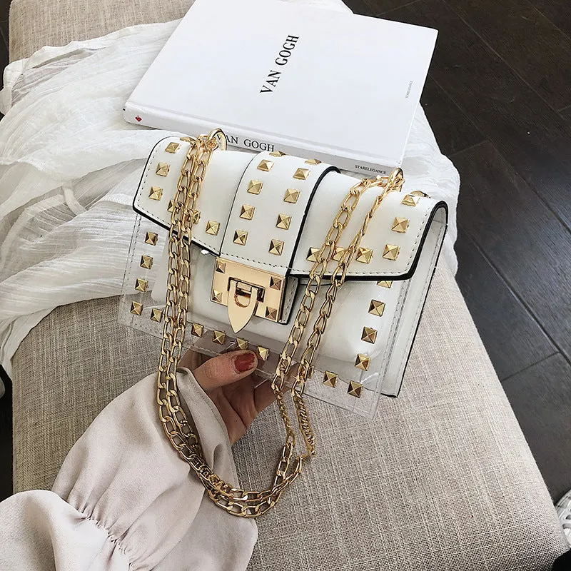 Rivet Transparent Crossbody Bags HB0835