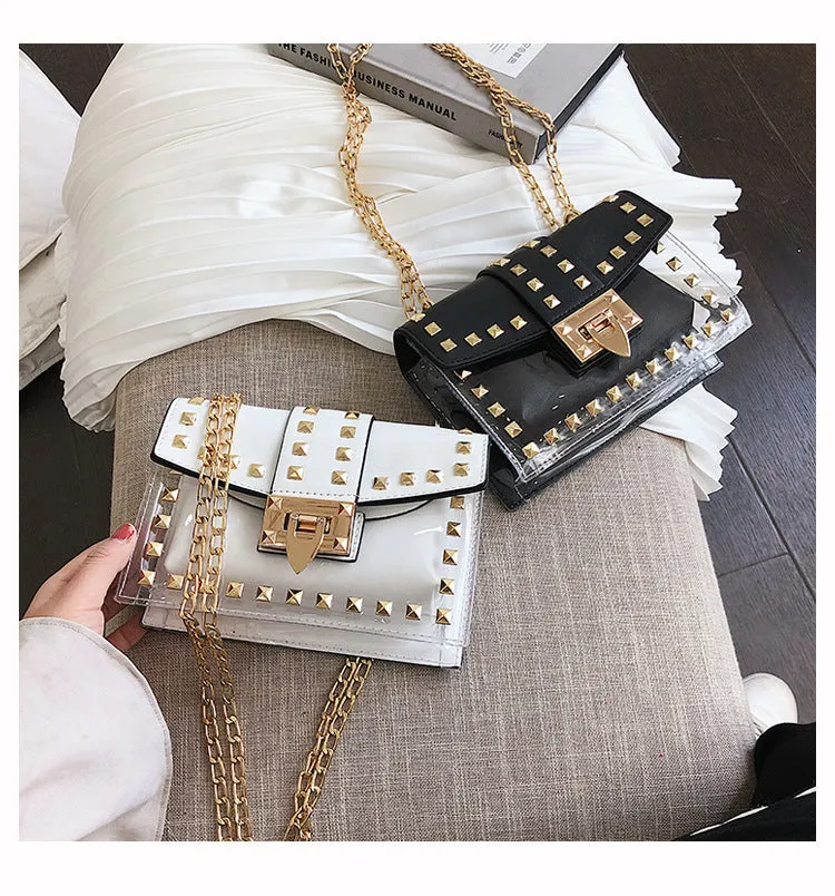 Rivet Transparent Crossbody Bags HB0835