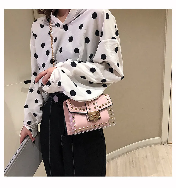 Rivet Transparent Crossbody Bags HB0835